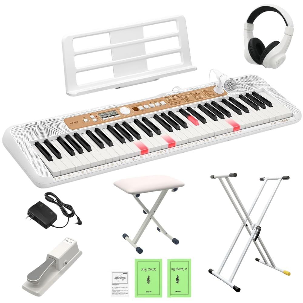 CASIO 光ナビゲーション キーボード LK-340 本体 LK340 Amazon | 【全てホワイトで揃う同色セット】カシオ LK-340 WE ホワイト